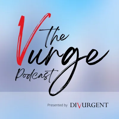 Vurge podcast cover with handwritten text